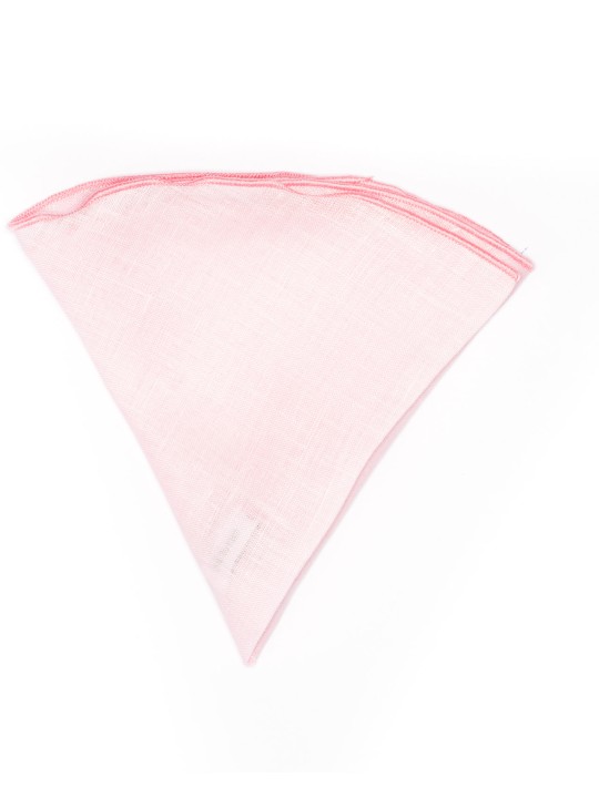 Solid Pink Linen/Pink Trim Linen Pocket Circle